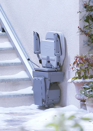 outdoor stairlift folded