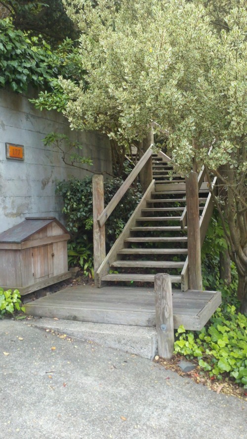 Outdoor Curved Stair Lift San Francisco, Bottom Landing