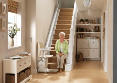Stannah West Coast Siena Straight Stairlift Model Seated